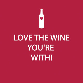 Paperproducts Design Disposable Napkin, 5" x 5", Love the Wine You're With