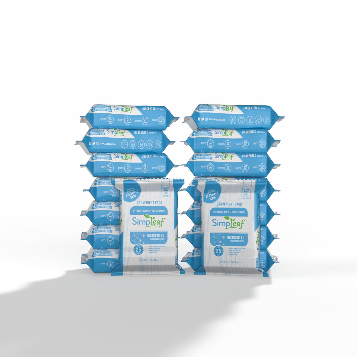 Simpleaf Skin Cleaning Wipe, 25 Count (Pack of 16)