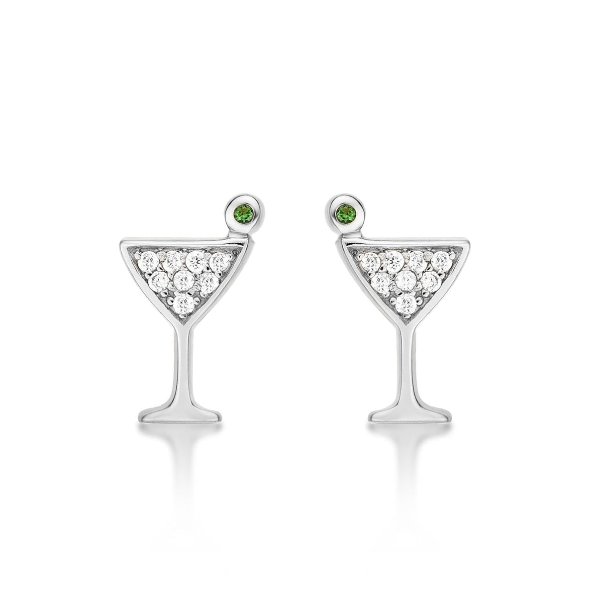 Diamond Treats Earring, 11 mm x 7 mm, Silver