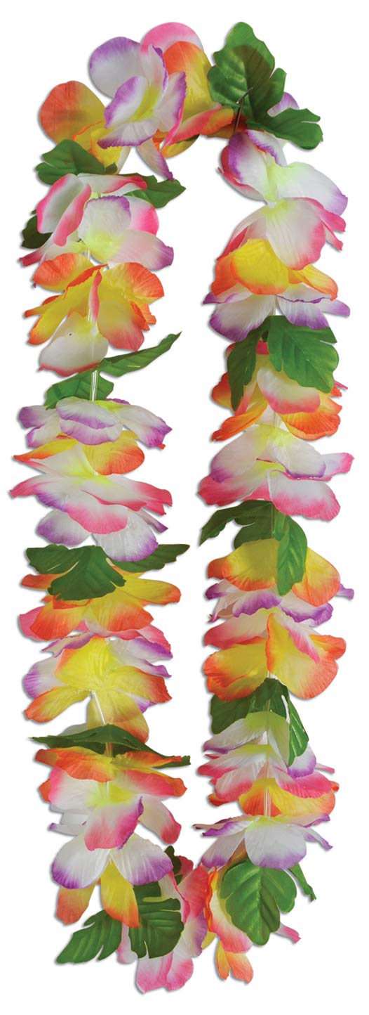Beistle Tropical Garden Floral Lei Luau Party Favors, Necklace, 38", Multicolored