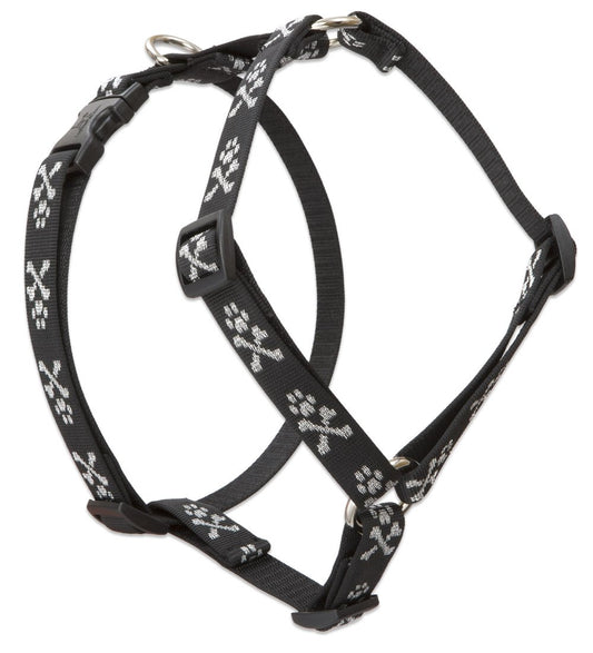 LupinePet Originals 3/4" Bling Bonz 20-32" Adjustable Roman Dog Harness for Medium Dogs