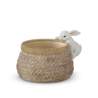 K&K Interiors Basket, 6-Inch, White, Brown