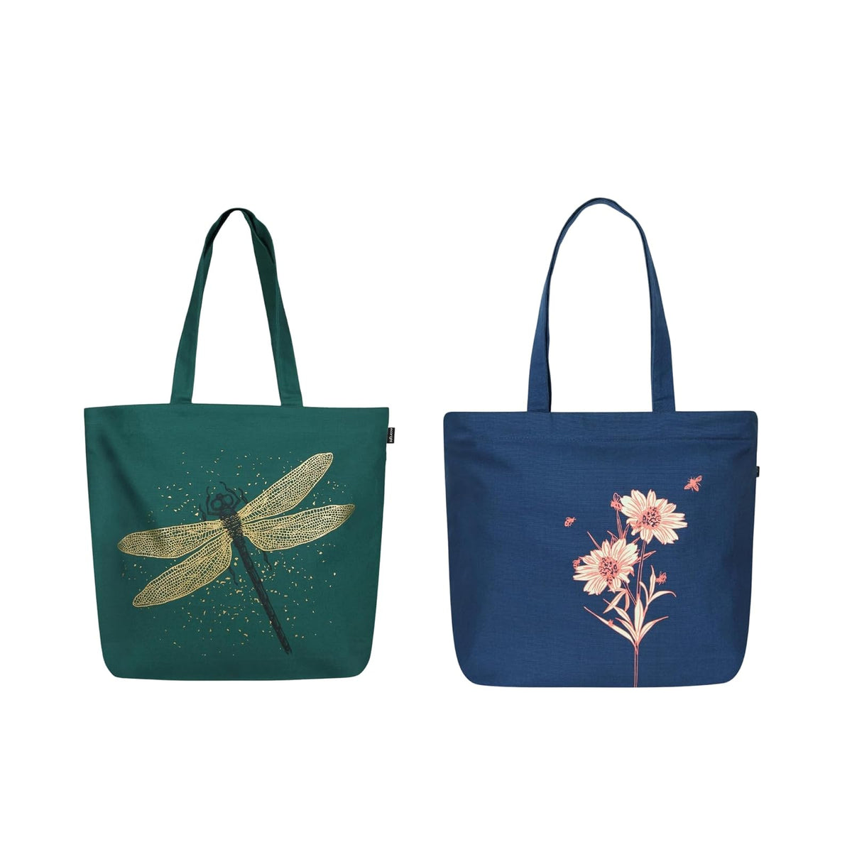 Eco Right Tote Bag, One Size, Dragon Fly Flowers