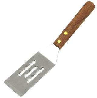 Chef Craft Select Stainless Steel with Wooden Handle Slotted Cookie Spatula, 8 inch, Natural