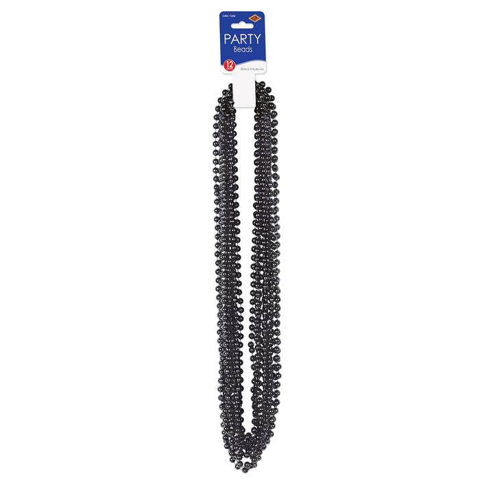 Beistle Small Bead Necklaces, Black