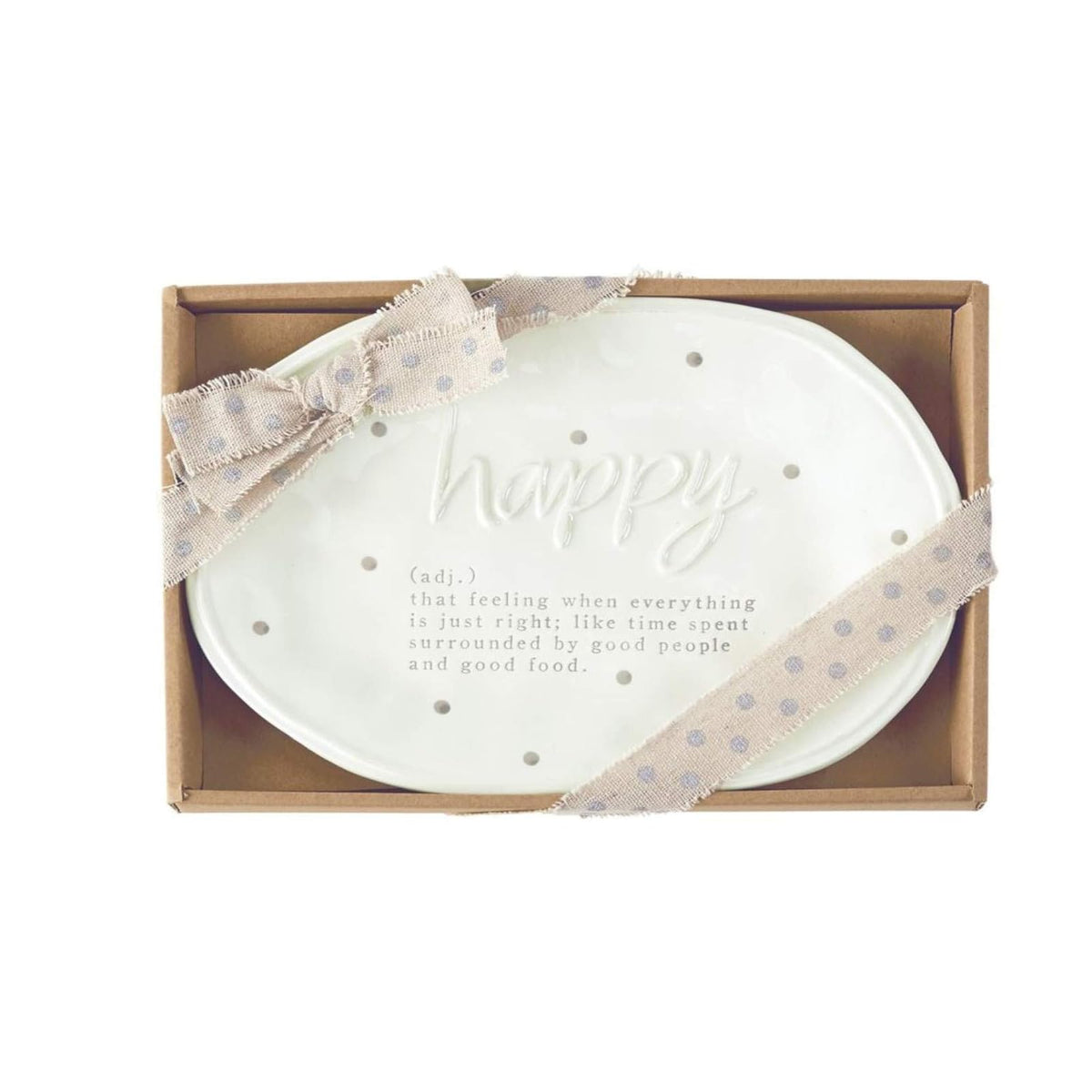 Mud Pie Dishware Plate, 7 1/2" x 10 1/2", White