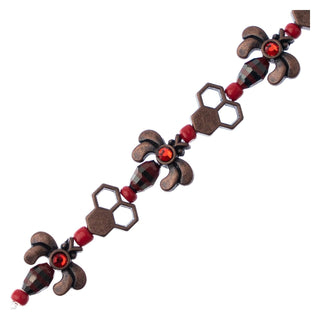 John Bead Craft Bead, Small, Red-Black-Copper