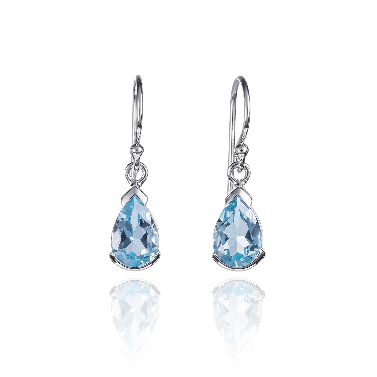 namana Earring, 9mm by 6mm, Blue Topaz