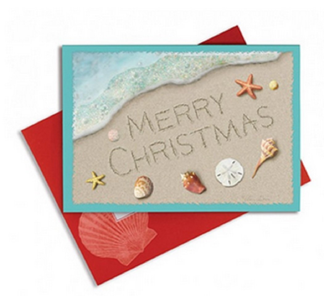 16 Embellished Christmas Card and Envelopes, Merry Christmas