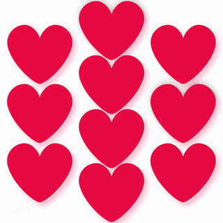 Unique Industries Unique Red Heart Paper Cutouts, 10ct, 5" x 4.5"