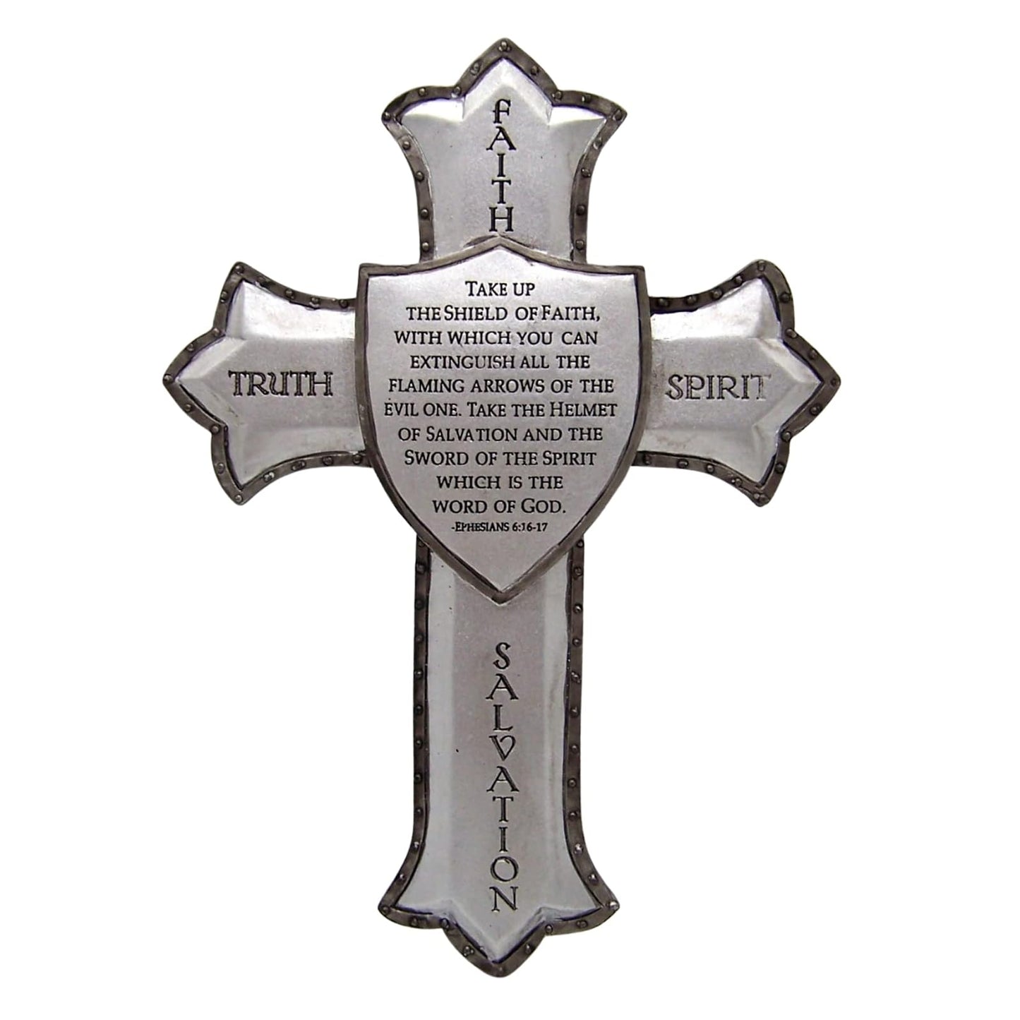 Roman 8.25 Armor of God Wall Cross - Ephesians 6:16-17
