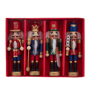 Kurt Adler Wooden Nutcracker Ornament 4-Piece Box Set, 5-Inch