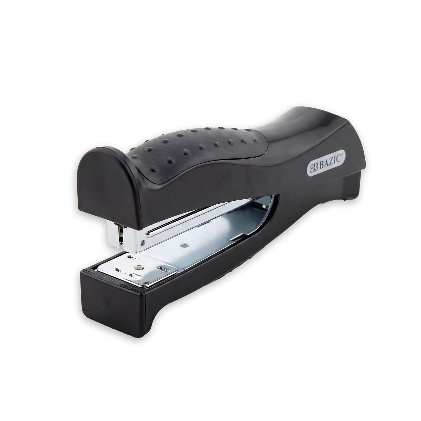 BAZIC Stand-Up Stapler w/500 Staples, Full Strip Size Standard (26/6), Black Durable Desktop Staplers for Home Office School, 1-Pack