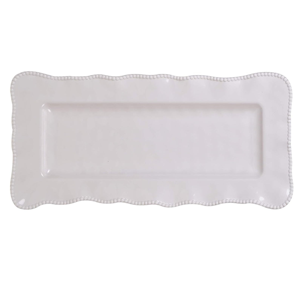 Certified International 27428 Perlette Cream Rectangular Platter 19" x 9" Servware, Accessories,Hostess Serving