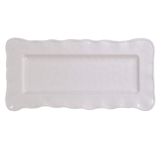 Certified International 27428 Perlette Cream Rectangular Platter 19" x 9" Servware, Accessories,Hostess Serving