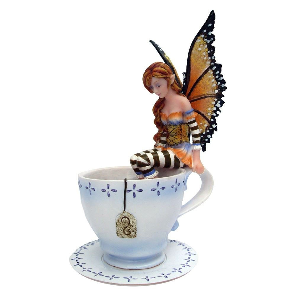 Pacific Trading Giftware PTC 6.25 Inch Warm Toes Fairy in Tea Cup Mystical Statue Figurine