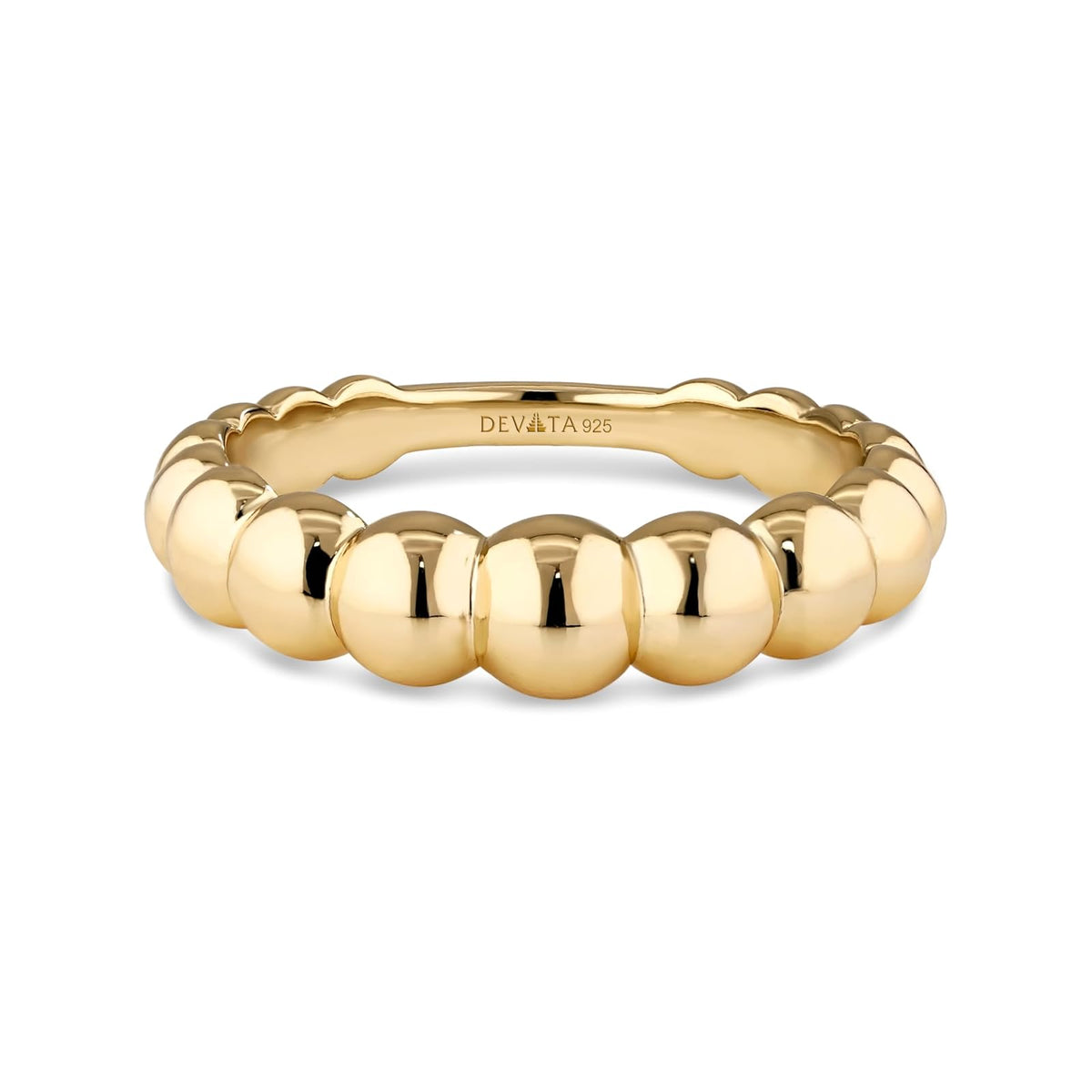 DEVATA Ring, 8, Gold Plated/Beaded Ball DVR3137