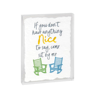 Mud Pie Decorative Signage, 4 1/2" x 5 3/4", White