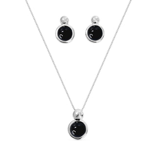 BStones Jewelry Set, White Gold, Black Agate