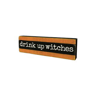 Primitives by Kathy Decorative Signage, 14 x 4-Inches, Drink Up Witches