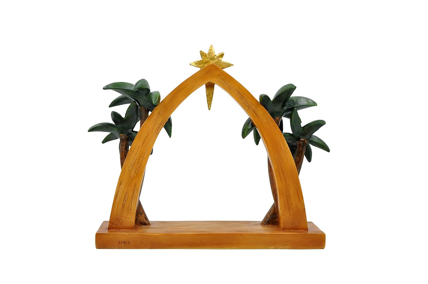 Comfy Hour 11 Inch Creche Nativity Stable, Palm Trees and Star, 1 Unit