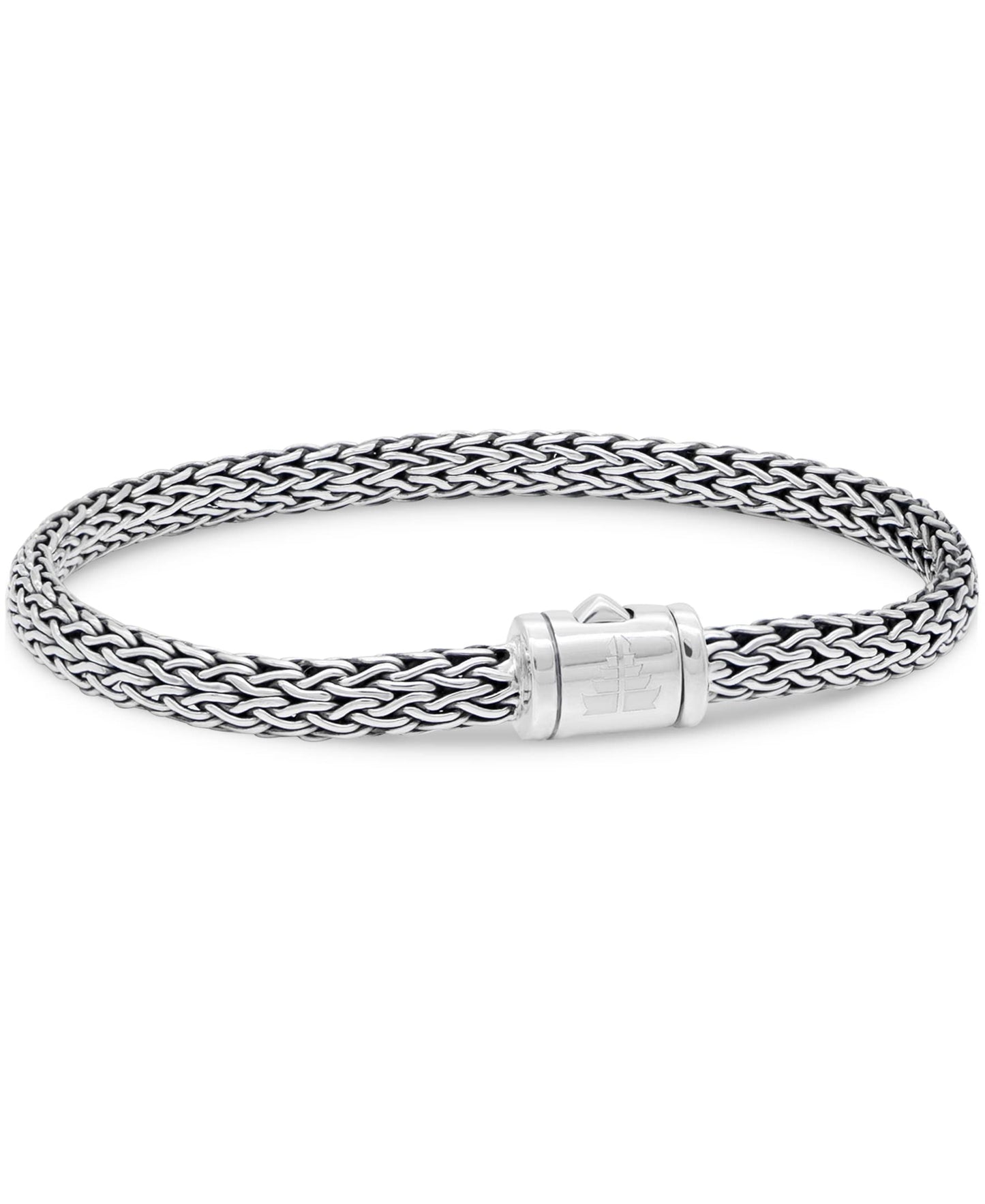 Sterling Silver 925 with Woven Dragon Bone Tulang Naga 5mm Chain DEVATA Bali Chain Bracelet Women Men DBK5235 (SIZE M/7.5")