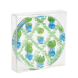 Mud Pie Acrylic Pattern Topiary Coaster