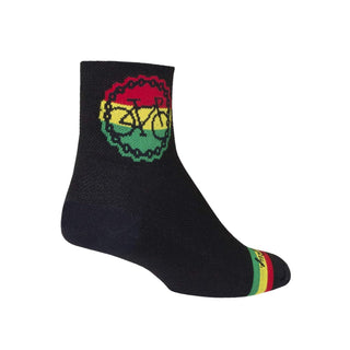 SockGuy Socks, One Size, Black/Rasta