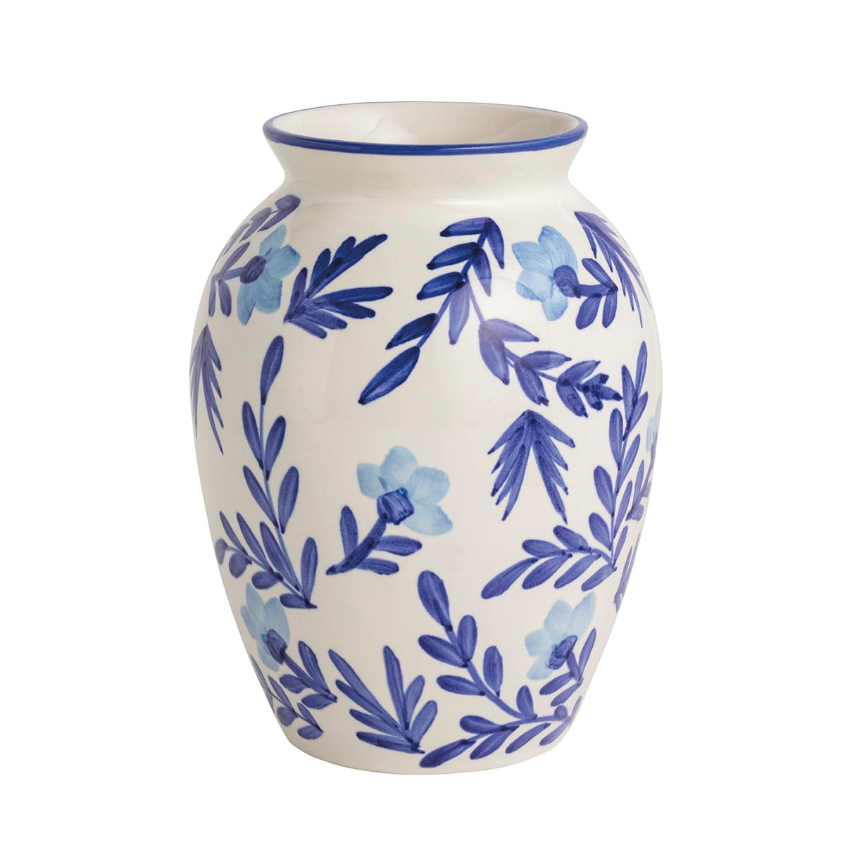 Mud Pie Vase, 7 1/2" x 5 1/2" dia, Blue