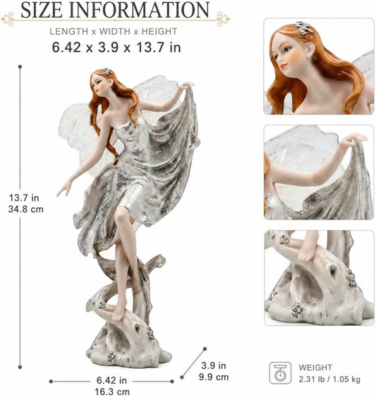 Comfy Hour Figurine, 13.7", Silvery White