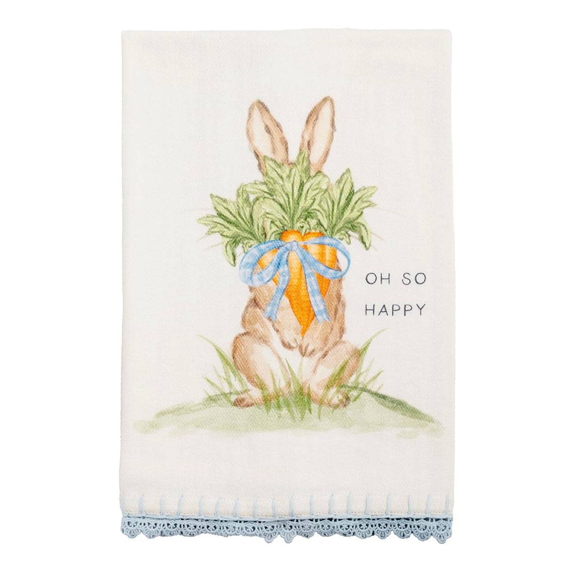 Mud Pie Towel, 26" x 16 1/2", Oh So Happy