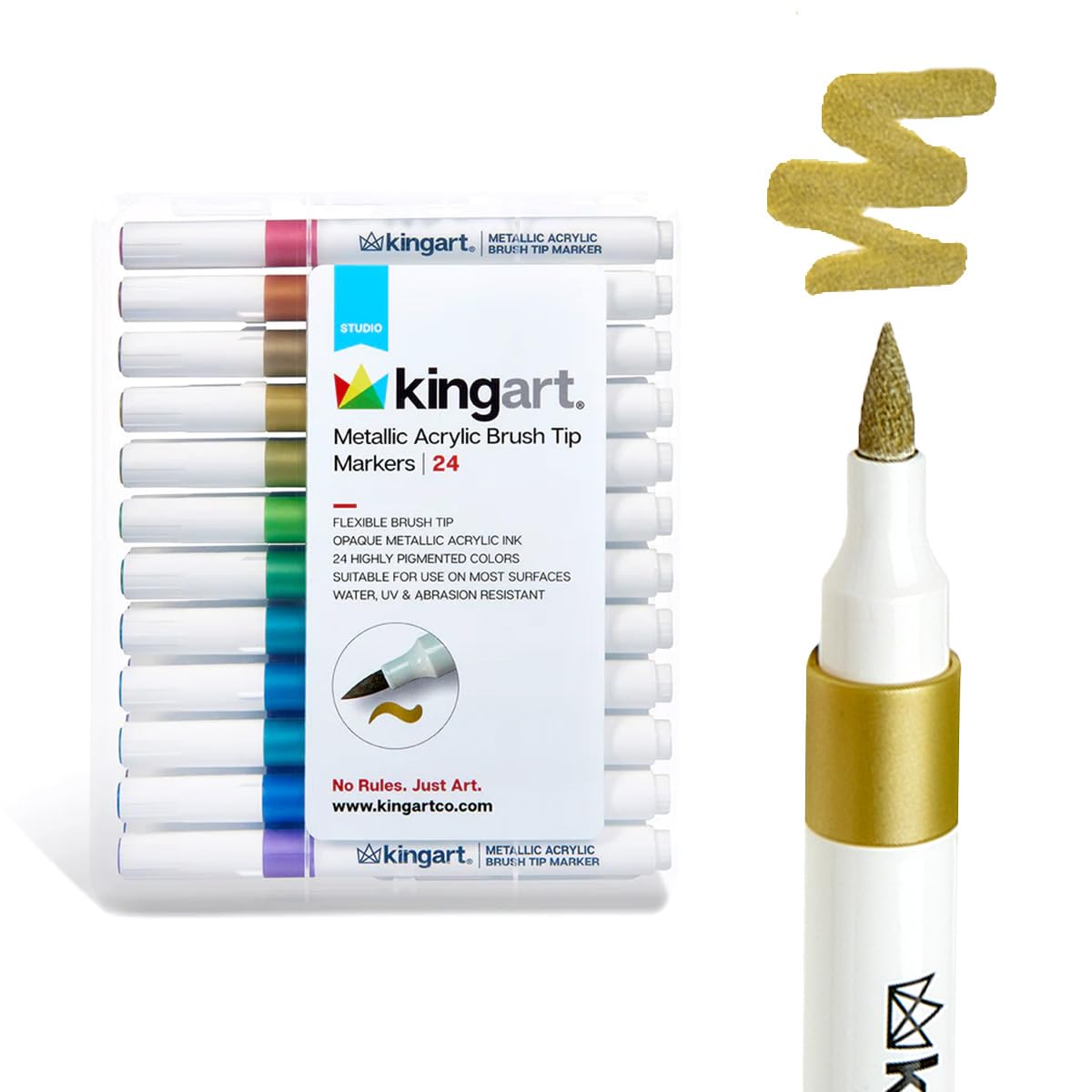 KINGART Marking Pen, 24 Count (Pack of 1), Metallic