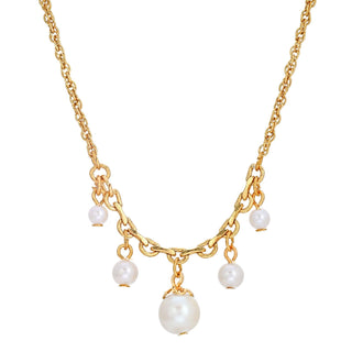 1928 Jewelry Company Necklace, 16"L x 0.67"H, White