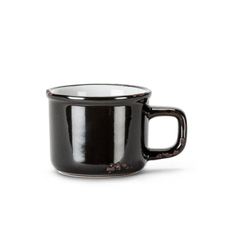 Abbott Collection Enamel Look Stoneware Espresso Cup, Black, 2 inches