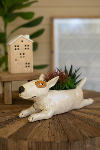KALALOU Planter, White With Multi-colored Accents, Modern