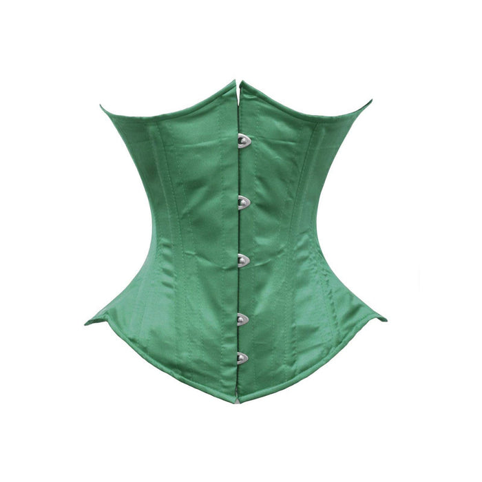 luvsecretlingerie Corset, Medium, Dark Green Satin (Normal Torso-fit Well for 12