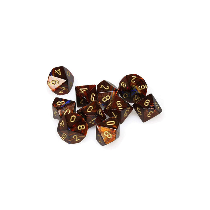 Chessex Game Dice, 16mm, Blue Blood/Gold