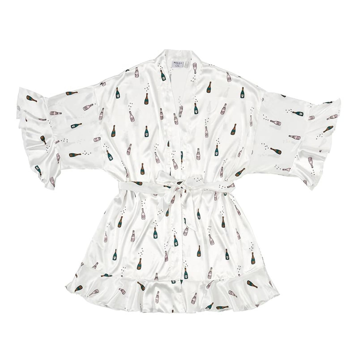 Bella Sleep + Spa Robe, Small, White/Green/Pink