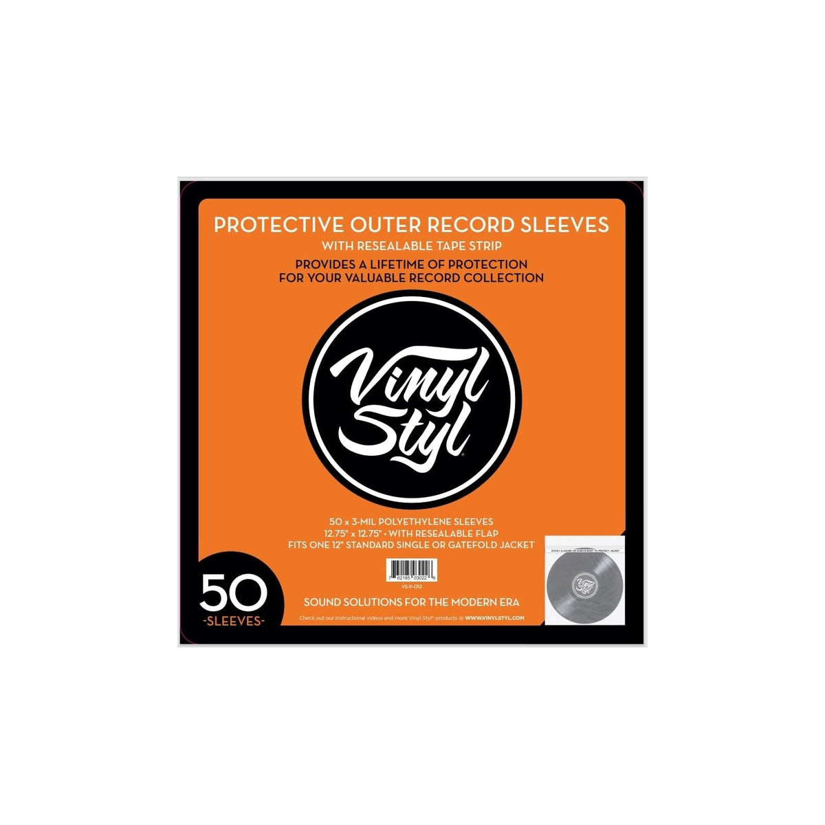 Vinyl Styl Carrier Bag Case, 50 Count, Clear