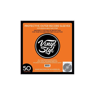 Vinyl Styl Carrier Bag Case, 50 Count, Clear