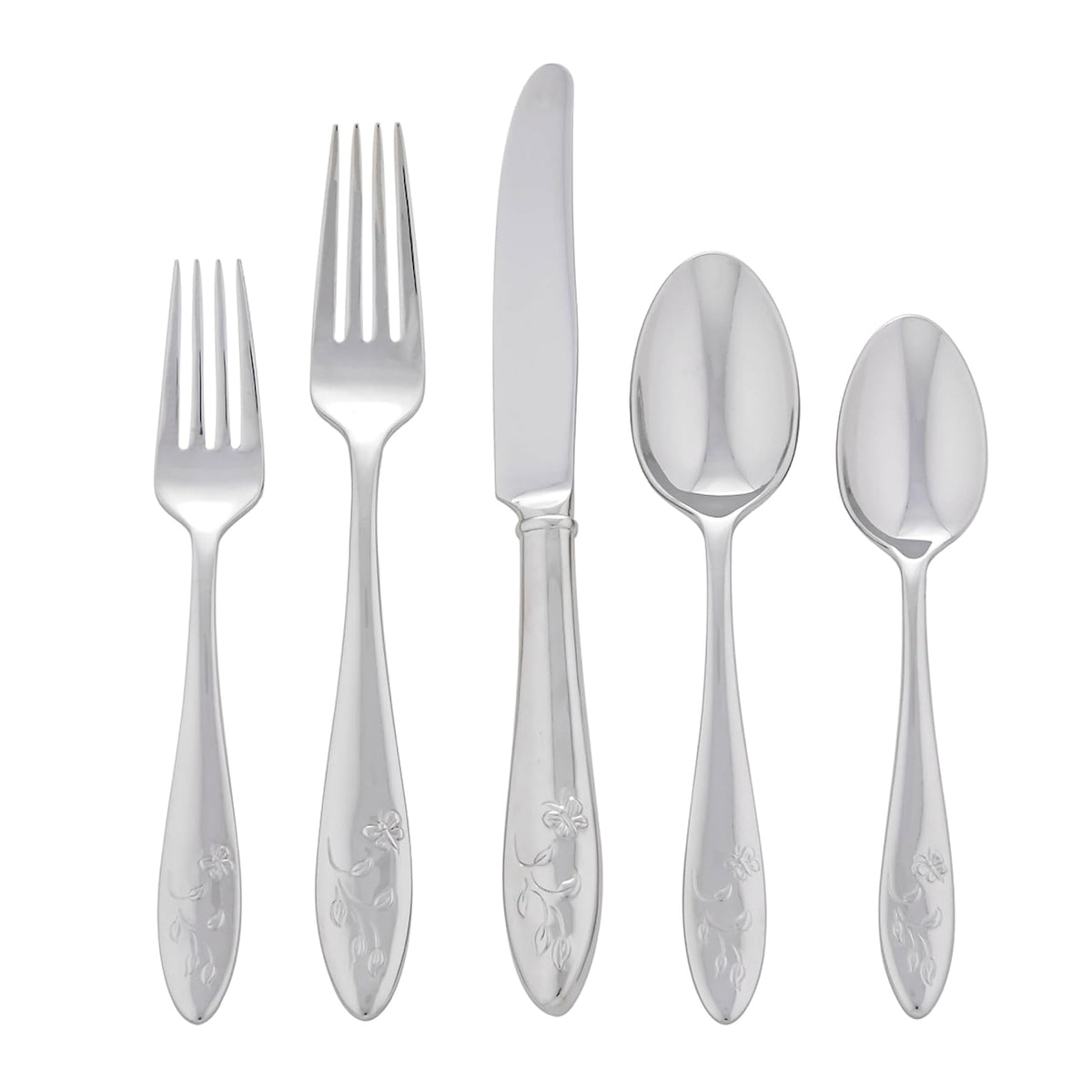 Lenox Butterfly Meadow 65-Piece Flatware Set, 11.30, Metallic