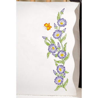 Design Works Crafts Tobin Stamped Pillowcases, Morning Glories, 20" x 30" Embroidery Kit