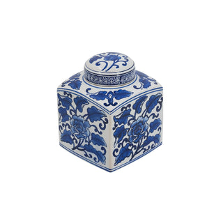 A & B Home Jar, 5" x 5" x 8", Blue