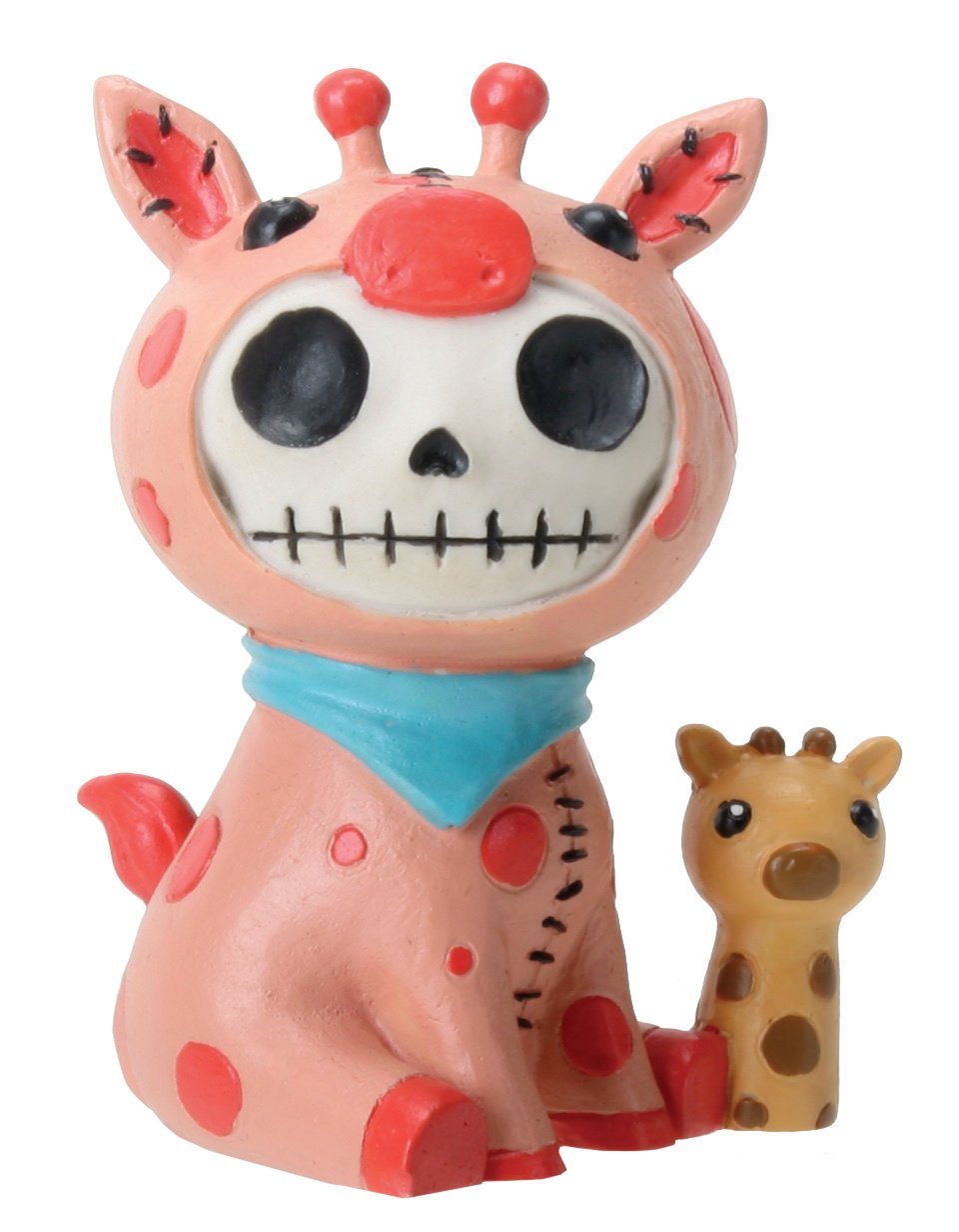 Pacific Trading SUMMIT COLLECTION Furrybones Giraffe Kirin Signature Skeleton in Pink Giraffe Costume with Baby Giraffe Doll