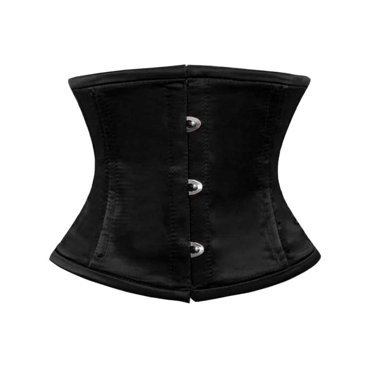 luvsecretlingerie Corset, Medium, Black Satin- (for Short Torso-fit Well for 8.5