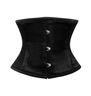 luvsecretlingerie Corset, X-Small, Black Satin- (for Short Torso-fit Well for 8.