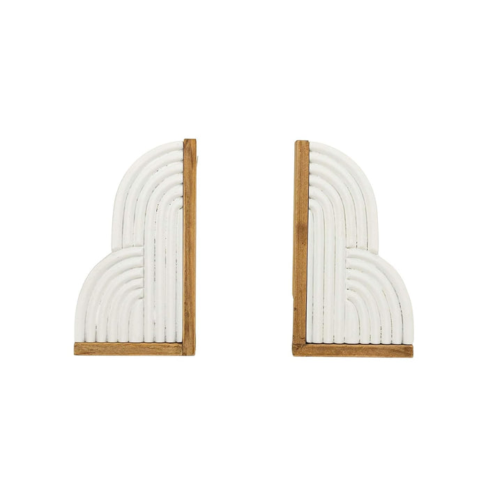 Foreside Home and Garden Bookend, White