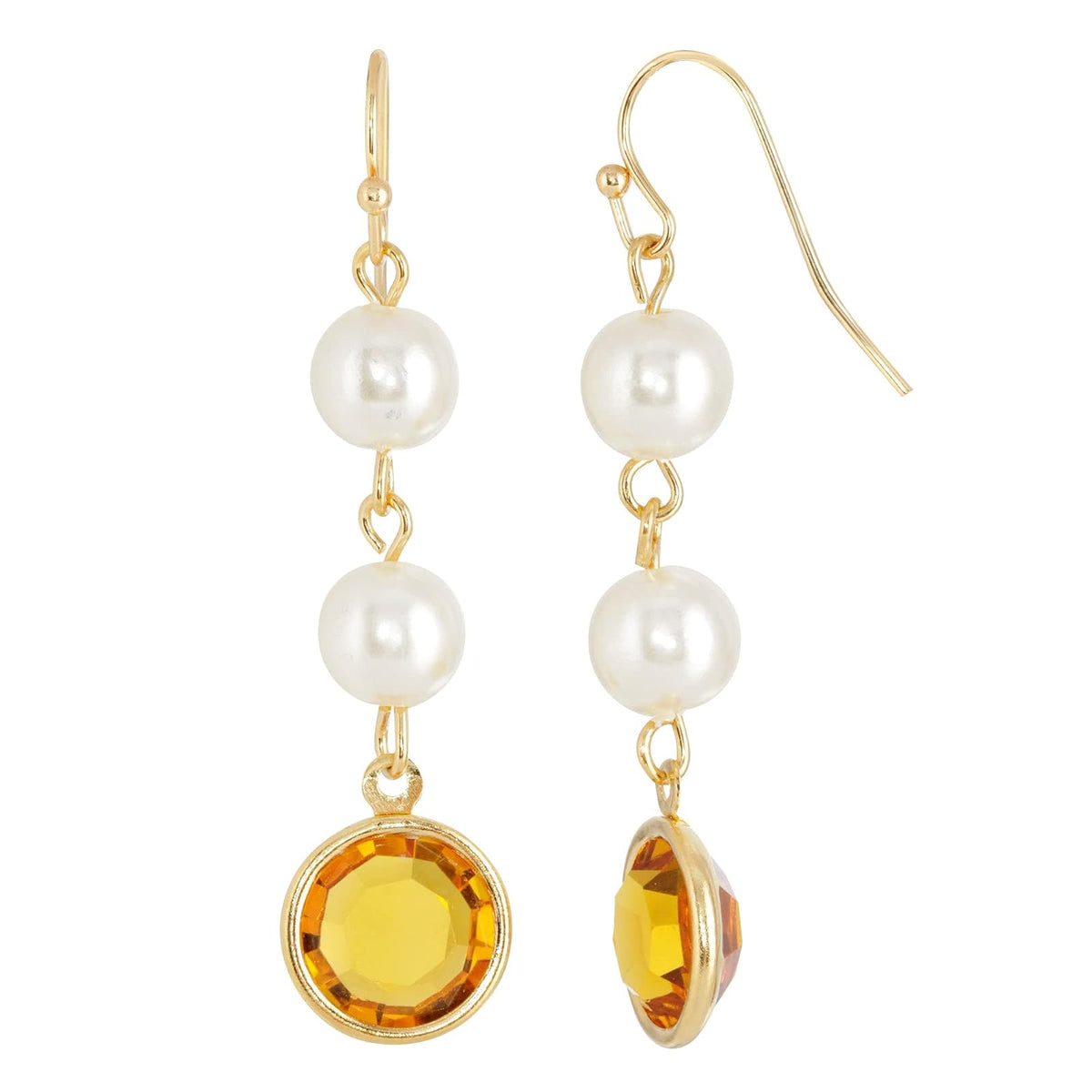 1928 Jewelry Company Earring, 2"H x 0.45"W, Topaz