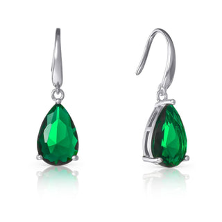 namana Earring, 27 mm, Green-Silver