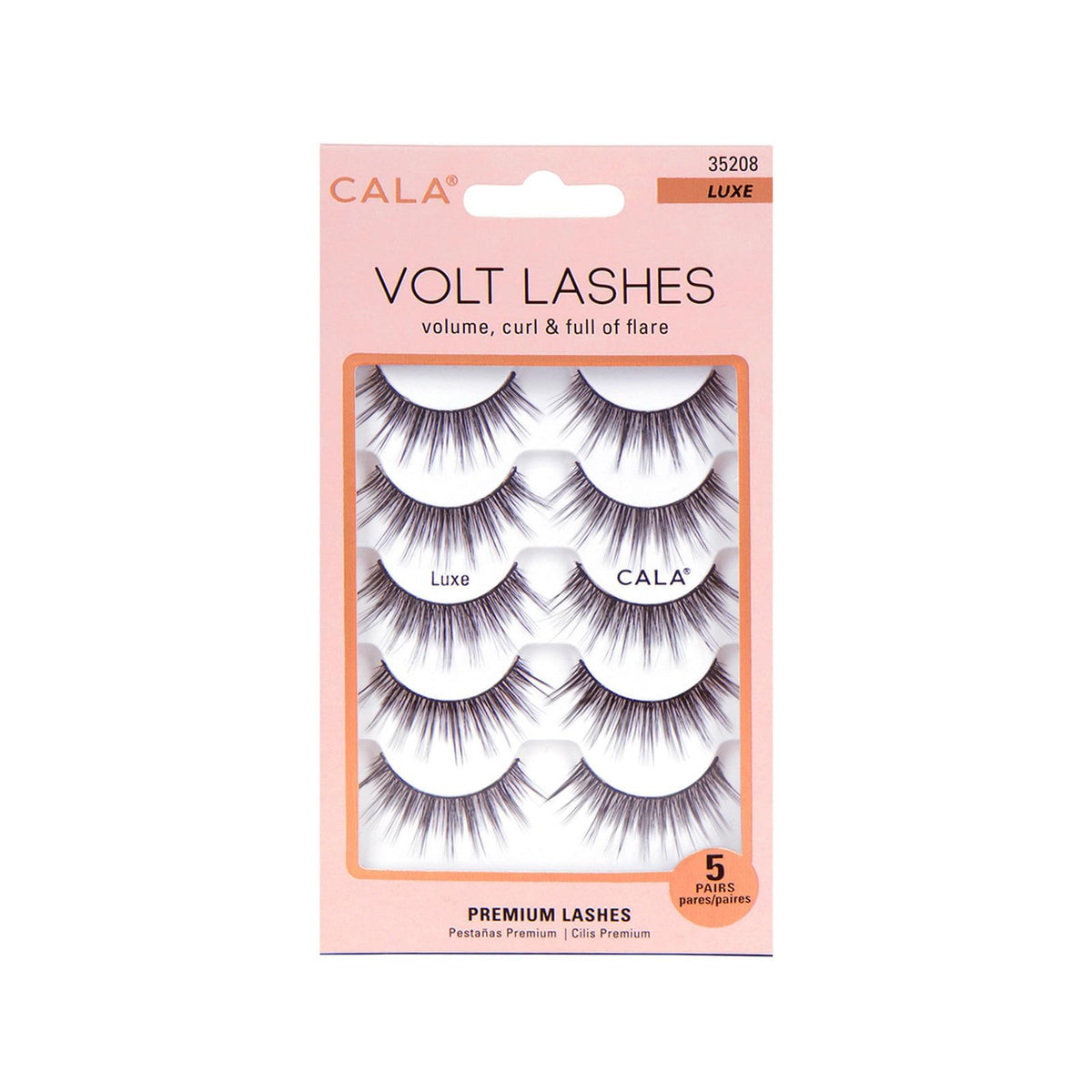 Cala False Eyelash, 5 pairs", Black with Volt Blue accents